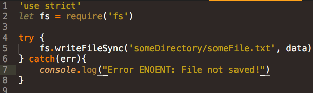 An example of poor error handling, developer is assuming only ENOENT is possible here...
